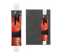 LHCVSFGW Elastic Pen Holder for Notebook Bookmark PU Leather Pencil Holder with Adjustable Band Pen Sleeve Pouch Fiery red sunset Pencil Case Pencil Pouch for Planners Binders Books