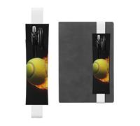 LHCVSFGW Elastic Pen Holder for Notebook Bookmark PU Leather Pencil Holder with Adjustable Band Pen Sleeve Pouch Burning tennis pictures Pencil Case Pencil Pouch for Planners Binders Books