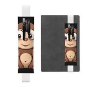 LHCVSFGW Elastic Pen Holder for Notebook Bookmark PU Leather Pencil Holder with Adjustable Band Pen Sleeve Pouch Cartoon brown monkey Pencil Case Pencil Pouch for Planners Binders Books