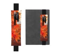 LHCVSFGW Elastic Pen Holder for Notebook Bookmark PU Leather Pencil Holder with Adjustable Band Pen Sleeve Pouch Maple Leaves in the Sun Pencil Case Pencil Pouch for Planners Binders Books