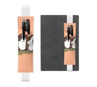 LHCVSFGW Elastic Pen Holder for Notebook Bookmark PU Leather Pencil Holder with Adjustable Band Pen Sleeve Pouch Two guinea pigs hanging out Pencil Case Pencil Pouch for Planners Binders Books