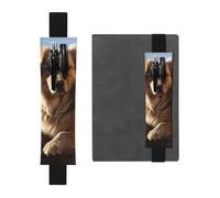 LHCVSFGW Elastic Pen Holder for Notebook Bookmark PU Leather Pencil Holder with Adjustable Band Pen Sleeve Pouch Cats and Dogs Pencil Case Pencil Pouch for Planners Binders Books