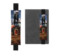 LHCVSFGW Elastic Pen Holder for Notebook Bookmark PU Leather Pencil Holder with Adjustable Band Pen Sleeve Pouch Fantasy Farm Tractor Pencil Case Pencil Pouch for Planners Binders Books