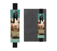 LHCVSFGW Elastic Pen Holder for Notebook Bookmark PU Leather Pencil Holder with Adjustable Band Pen Sleeve Pouch Cute and weird hamster Pencil Case Pencil Pouch for Planners Binders Books