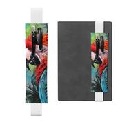 LHCVSFGW Elastic Pen Holder for Notebook Bookmark PU Leather Pencil Holder with Adjustable Band Pen Sleeve Pouch Colorful parrot Pencil Case Pencil Pouch for Planners Binders Books