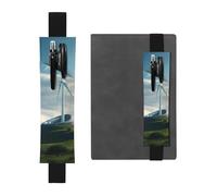 LHCVSFGW Elastic Pen Holder for Notebook Bookmark PU Leather Pencil Holder with Adjustable Band Pen Sleeve Pouch Wind Turbine Pencil Case Pencil Pouch for Planners Binders Books