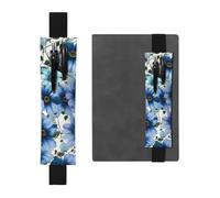 LHCVSFGW Elastic Pen Holder for Notebook Bookmark PU Leather Pencil Holder with Adjustable Band Pen Sleeve Pouch Blooming blue daisy Pencil Case Pencil Pouch for Planners Binders Books
