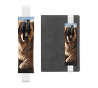 LHCVSFGW Elastic Pen Holder for Notebook Bookmark PU Leather Pencil Holder with Adjustable Band Pen Sleeve Pouch Cats and Dogs Pencil Case Pencil Pouch for Planners Binders Books