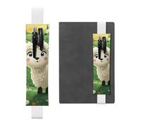 LHCVSFGW Elastic Pen Holder for Notebook Bookmark PU Leather Pencil Holder with Adjustable Band Pen Sleeve Pouch Cute Cartoon Sheep Pencil Case Pencil Pouch for Planners Binders Books