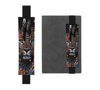 LHCVSFGW Elastic Pen Holder for Notebook Bookmark PU Leather Pencil Holder with Adjustable Band Pen Sleeve Pouch Leopard and Butterfly Pencil Case Pencil Pouch for Planners Binders Books