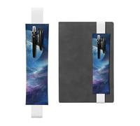 LHCVSFGW Elastic Pen Holder for Notebook Bookmark PU Leather Pencil Holder with Adjustable Band Pen Sleeve Pouch Nebula and Moon Pencil Case Pencil Pouch for Planners Binders Books