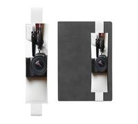 LHCVSFGW Elastic Pen Holder for Notebook Bookmark PU Leather Pencil Holder with Adjustable Band Pen Sleeve Pouch Camera hanging on white wall Pencil Case Pencil Pouch for Planners Binders Books