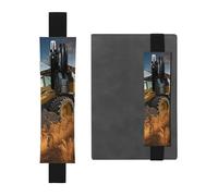 LHCVSFGW Elastic Pen Holder for Notebook Bookmark PU Leather Pencil Holder with Adjustable Band Pen Sleeve Pouch Farm Tractor Harvest Pencil Case Pencil Pouch for Planners Binders Books