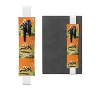 LHCVSFGW Elastic Pen Holder for Notebook Bookmark PU Leather Pencil Holder with Adjustable Band Pen Sleeve Pouch Tortoise Turtle Jumping Pencil Case Pencil Pouch for Planners Binders Books