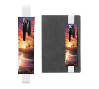 LHCVSFGW Elastic Pen Holder for Notebook Bookmark PU Leather Pencil Holder with Adjustable Band Pen Sleeve Pouch Colorful tropical sunset Pencil Case Pencil Pouch for Planners Binders Books