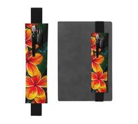 LHCVSFGW Elastic Pen Holder for Notebook Bookmark PU Leather Pencil Holder with Adjustable Band Pen Sleeve Pouch Eye-catching Hawaiian flowers Pencil Case Pencil Pouch for Planners Binders Books