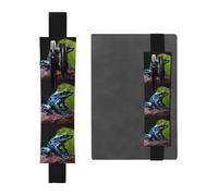 LHCVSFGW Elastic Pen Holder for Notebook Bookmark PU Leather Pencil Holder with Adjustable Band Pen Sleeve Pouch Dart Frog Blue Pencil Case Pencil Pouch for Planners Binders Books