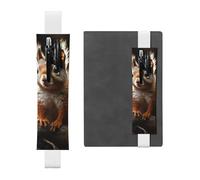 LHCVSFGW Elastic Pen Holder for Notebook Bookmark PU Leather Pencil Holder with Adjustable Band Pen Sleeve Pouch Squirrel in the Woods Pencil Case Pencil Pouch for Planners Binders Books