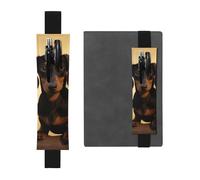LHCVSFGW Elastic Pen Holder for Notebook Bookmark PU Leather Pencil Holder with Adjustable Band Pen Sleeve Pouch A cute dachshund Pencil Case Pencil Pouch for Planners Binders Books