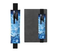 LHCVSFGW Elastic Pen Holder for Notebook Bookmark PU Leather Pencil Holder with Adjustable Band Pen Sleeve Pouch Blue ice cube background Pencil Case Pencil Pouch for Planners Binders Books