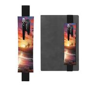 LHCVSFGW Elastic Pen Holder for Notebook Bookmark PU Leather Pencil Holder with Adjustable Band Pen Sleeve Pouch Colorful tropical sunset Pencil Case Pencil Pouch for Planners Binders Books