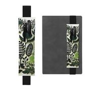 LHCVSFGW Elastic Pen Holder for Notebook Bookmark PU Leather Pencil Holder with Adjustable Band Pen Sleeve Pouch Plant Jungle Wall Sticker Pencil Case Pencil Pouch for Planners Binders Books