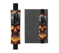 LHCVSFGW Elastic Pen Holder for Notebook Bookmark PU Leather Pencil Holder with Adjustable Band Pen Sleeve Pouch Shattering of skull Pencil Case Pencil Pouch for Planners Binders Books