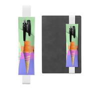 LHCVSFGW Elastic Pen Holder for Notebook Bookmark PU Leather Pencil Holder with Adjustable Band Pen Sleeve Pouch Ice cream rainbow gradient Pencil Case Pencil Pouch for Planners Binders Books