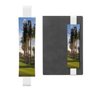 LHCVSFGW Elastic Pen Holder for Notebook Bookmark PU Leather Pencil Holder with Adjustable Band Pen Sleeve Pouch Palm Tree Golf Course Pencil Case Pencil Pouch for Planners Binders Books