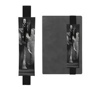 LHCVSFGW Elastic Pen Holder for Notebook Bookmark PU Leather Pencil Holder with Adjustable Band Pen Sleeve Pouch Black and white elephant image Pencil Case Pencil Pouch for Planners Binders Books