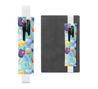 LHCVSFGW Elastic Pen Holder for Notebook Bookmark PU Leather Pencil Holder with Adjustable Band Pen Sleeve Pouch Gradient medical items pattern Pencil Case Pencil Pouch for Planners Binders Books