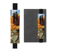 LHCVSFGW Elastic Pen Holder for Notebook Bookmark PU Leather Pencil Holder with Adjustable Band Pen Sleeve Pouch Farm Sunflower Pencil Case Pencil Pouch for Planners Binders Books