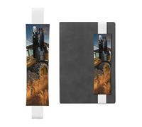 LHCVSFGW Elastic Pen Holder for Notebook Bookmark PU Leather Pencil Holder with Adjustable Band Pen Sleeve Pouch Farm Tractor Harvest Pencil Case Pencil Pouch for Planners Binders Books