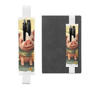 LHCVSFGW Elastic Pen Holder for Notebook Bookmark PU Leather Pencil Holder with Adjustable Band Pen Sleeve Pouch Smiling Pencil Case Pencil Pouch for Planners Binders Books