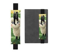 LHCVSFGW Elastic Pen Holder for Notebook Bookmark PU Leather Pencil Holder with Adjustable Band Pen Sleeve Pouch Cute Cartoon Sheep Pencil Case Pencil Pouch for Planners Binders Books