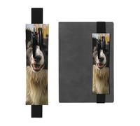 LHCVSFGW Elastic Pen Holder for Notebook Bookmark PU Leather Pencil Holder with Adjustable Band Pen Sleeve Pouch Mohado Border Collie Dog Pencil Case Pencil Pouch for Planners Binders Books
