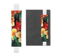 LHCVSFGW Elastic Pen Holder for Notebook Bookmark PU Leather Pencil Holder with Adjustable Band Pen Sleeve Pouch Hawaiian Style Print Pattern Pencil Case Pencil Pouch for Planners Binders Books