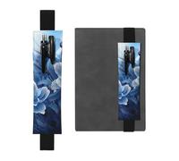 LHCVSFGW Elastic Pen Holder for Notebook Bookmark PU Leather Pencil Holder with Adjustable Band Pen Sleeve Pouch Blooming blue flowers Pencil Case Pencil Pouch for Planners Binders Books