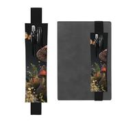 LHCVSFGW Elastic Pen Holder for Notebook Bookmark PU Leather Pencil Holder with Adjustable Band Pen Sleeve Pouch Fairy tale style mushrooms Pencil Case Pencil Pouch for Planners Binders Books