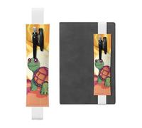 LHCVSFGW Elastic Pen Holder for Notebook Bookmark PU Leather Pencil Holder with Adjustable Band Pen Sleeve Pouch Turtle in the sun Pencil Case Pencil Pouch for Planners Binders Books