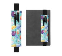LHCVSFGW Elastic Pen Holder for Notebook Bookmark PU Leather Pencil Holder with Adjustable Band Pen Sleeve Pouch Gradient medical items pattern Pencil Case Pencil Pouch for Planners Binders Books