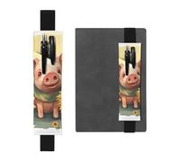 LHCVSFGW Elastic Pen Holder for Notebook Bookmark PU Leather Pencil Holder with Adjustable Band Pen Sleeve Pouch Smiling Pencil Case Pencil Pouch for Planners Binders Books