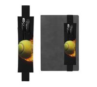 LHCVSFGW Elastic Pen Holder for Notebook Bookmark PU Leather Pencil Holder with Adjustable Band Pen Sleeve Pouch Burning tennis pictures Pencil Case Pencil Pouch for Planners Binders Books