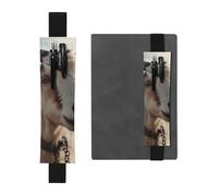 LHCVSFGW Elastic Pen Holder for Notebook Bookmark PU Leather Pencil Holder with Adjustable Band Pen Sleeve Pouch Goat on Hillside Pencil Case Pencil Pouch for Planners Binders Books