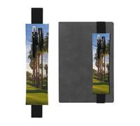 LHCVSFGW Elastic Pen Holder for Notebook Bookmark PU Leather Pencil Holder with Adjustable Band Pen Sleeve Pouch Palm Tree Golf Course Pencil Case Pencil Pouch for Planners Binders Books