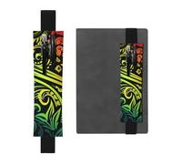 LHCVSFGW Elastic Pen Holder for Notebook Bookmark PU Leather Pencil Holder with Adjustable Band Pen Sleeve Pouch Hawaiian tribal style Pencil Case Pencil Pouch for Planners Binders Books