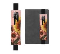 LHCVSFGW Elastic Pen Holder for Notebook Bookmark PU Leather Pencil Holder with Adjustable Band Pen Sleeve Pouch Big sunflower Pencil Case Pencil Pouch for Planners Binders Books