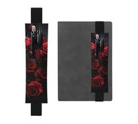 LHCVSFGW Elastic Pen Holder for Notebook Bookmark PU Leather Pencil Holder with Adjustable Band Pen Sleeve Pouch Red Rose Photo Pencil Case Pencil Pouch for Planners Binders Books