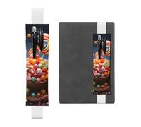 LHCVSFGW Elastic Pen Holder for Notebook Bookmark PU Leather Pencil Holder with Adjustable Band Pen Sleeve Pouch Colour Candy Pencil Case Pencil Pouch for Planners Binders Books