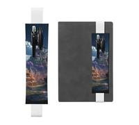 LHCVSFGW Elastic Pen Holder for Notebook Bookmark PU Leather Pencil Holder with Adjustable Band Pen Sleeve Pouch Fantasy Town Pencil Case Pencil Pouch for Planners Binders Books